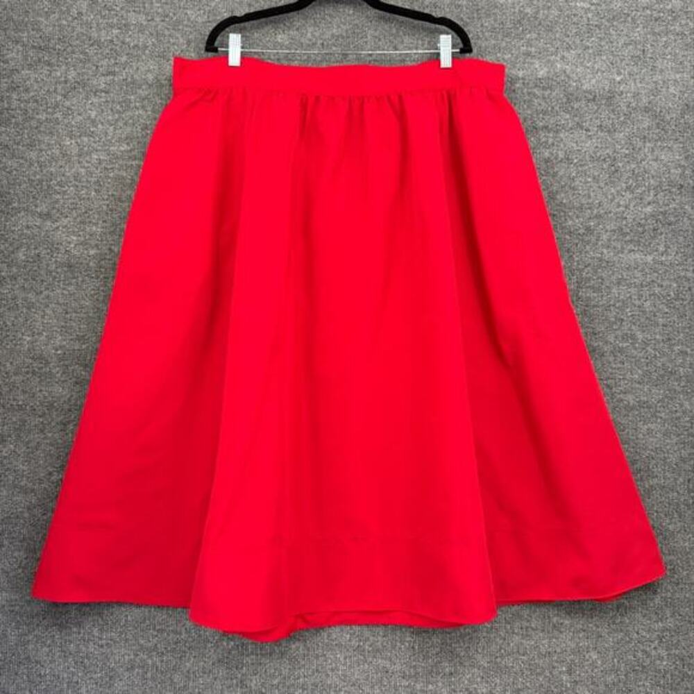 Old Navy The Occasion High Waisted Taffeta Midi Skirt Size 2X Red Pockets Formal